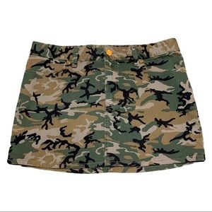 🎉HP🎉Tory Burch Olive Green Camo Denim Mini Skirt